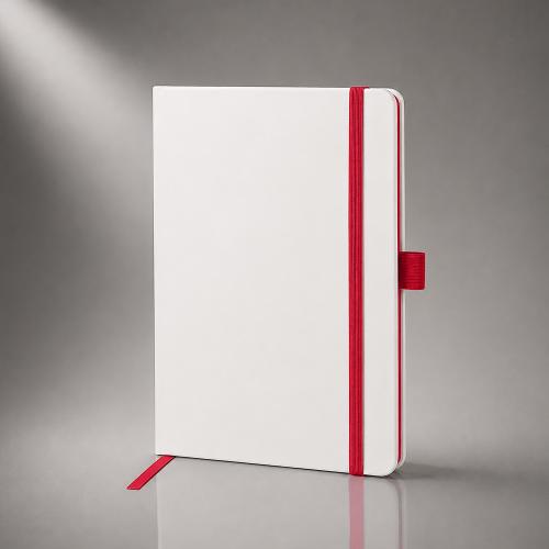 Блокнот ColorNote White, твердая обложка A5, 80 листов, белый с красным