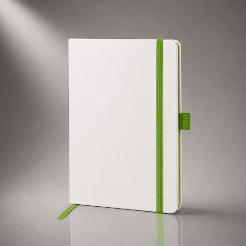 Блокнот ColorNote White, твердая обложка A5, 80 листов, белый и зеленое яблоко