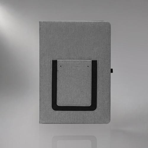 Блокнот Pocket 140*205 мм с карманом для телефона, серый