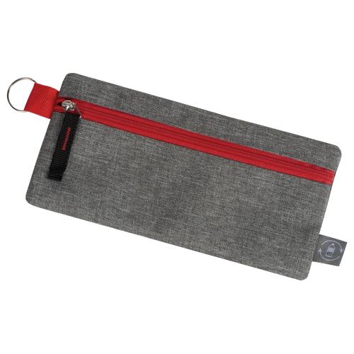 Универсальный пенал из переработанного полиэстера RPET Holder, серый/красный