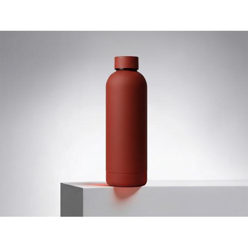 Вакуумная термобутылка Cask Waterline, soft touch, 500 мл, тубус, красный