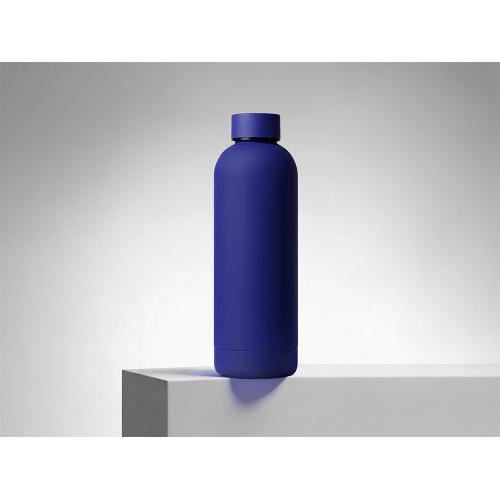 Вакуумная термобутылка Cask Waterline, soft touch, 500 мл, синий