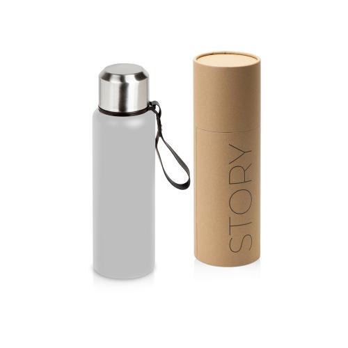 Вакуумный термос Story, тубус, средне-серый