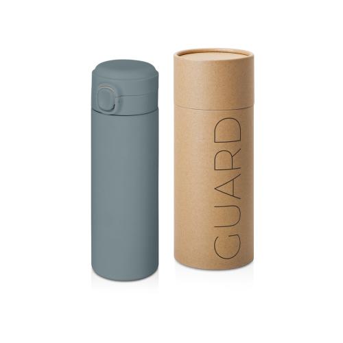 Вакуумная термокружка Waterline c кнопкой Guard, 400 мл, тубус, антрацит