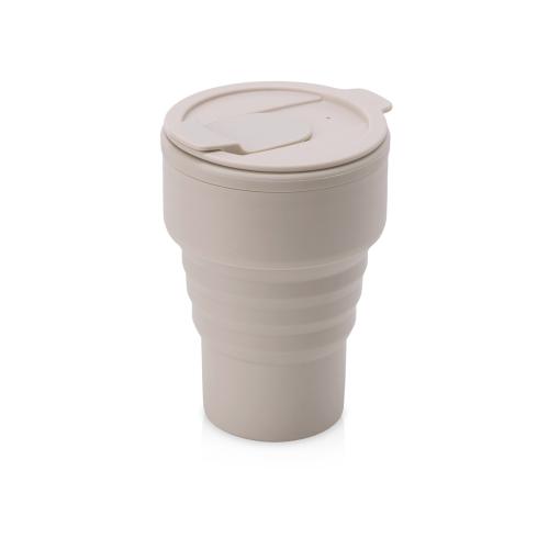 Силиконовый складной стакан GoCup, бежевый