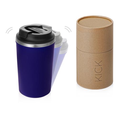 Герметичная термокружка на присоске Kick, 350 мл, темно-синий