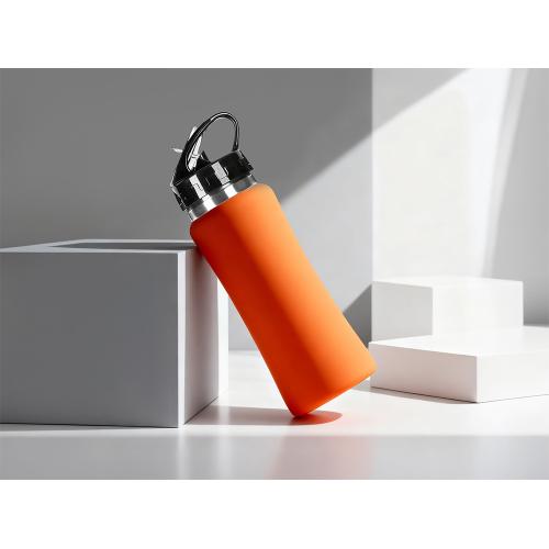Бутылка для воды Bottle C1, сталь, soft touch, 600 мл, оранжевый