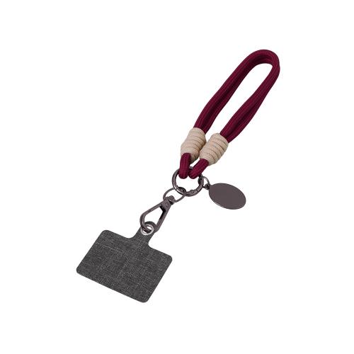 Брелок-браслет Bohemian c тканевым держателем для телефона, бургунди