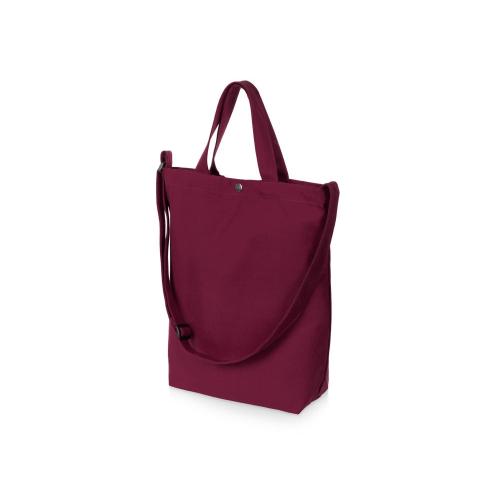 Сумка Helfer из хлопка на кнопке с регулирующейся лямкой, бордовый