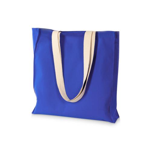 Сумка Donny из хлопка с донной складкой и парусиновыми ручками, синий