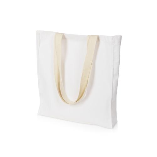 Сумка Donny из хлопка с донной складкой и парусиновыми ручками, белый