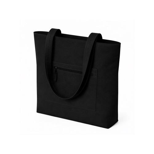 Сумка на молнии Zipper  Neo из хлопка 280 г c карманом на молнии спереди, черный