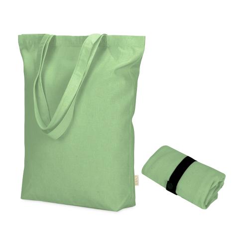 Сумка Fixy из переработанного хлопка с фиксирующей эластичной лентой, зеленое яблоко