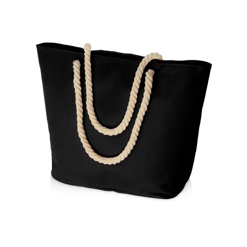 Сумка Seaside для шопинга и пляжа с широким дном, черный