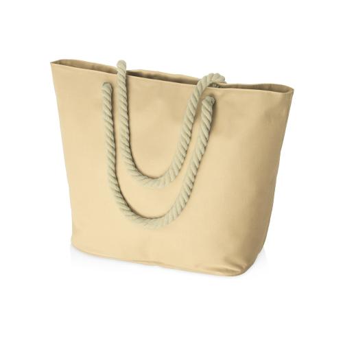 Сумка Seaside для шопинга и пляжа с широким дном, натуральный