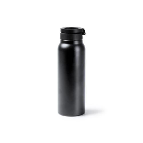Термобутылка Хэйду с двойными стенками и корпусом из переработанной нержавеющей стали, черный