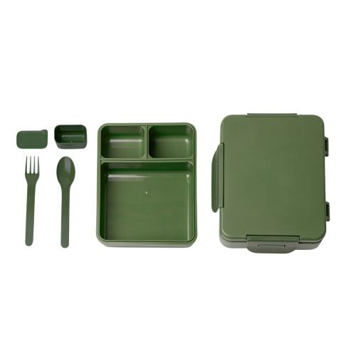 Ланч-бокс COMIX/КОМИКС с тремя отделениями, темно-зеленый