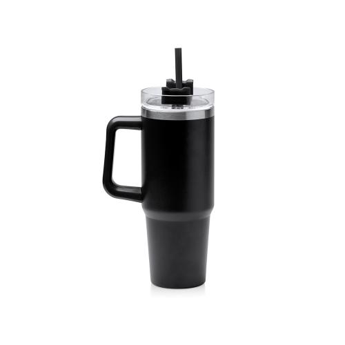 Термокружка Крэнстон с двойными стенками из переработанной нержавеющей стали, черный