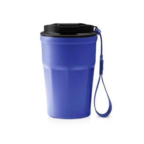 Термокружка KEURY из нержавеющей стали с двойными стенками и ручкой с керамической слоем, синий