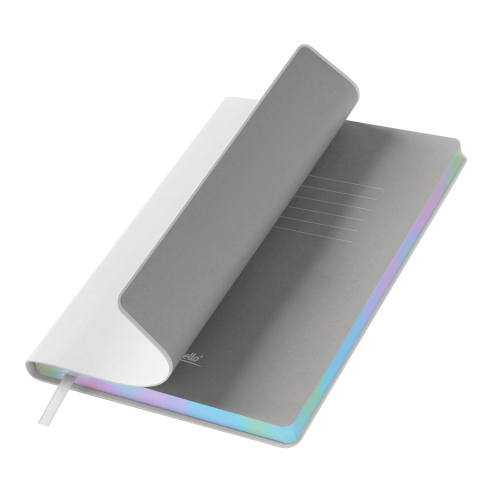 Ежедневник Galaxy недатированный, гибкая обложка, срез голограф. фольга, белый