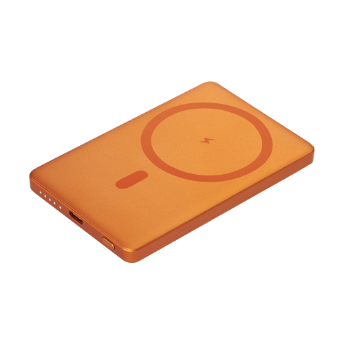 Внешний аккумулятор Atlantis PD 5000mAh с функцией беспроводной зарядки 15W, оранжевый