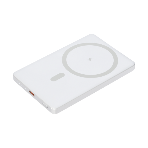 Внешний аккумулятор Atlantis PD 5000mAh с функцией беспроводной зарядки 15W, серебряный