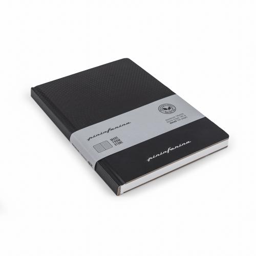 Блокнот линованный Pininfarina из каменной бумаги в твердой обложке, А5, черный - черный; 