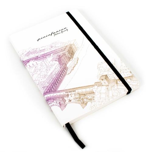 Блокнот линованный Pininfarina ITALIAN BEAUTY FIRENZE из каменной бумаги, А5 - фиолетовый; белый