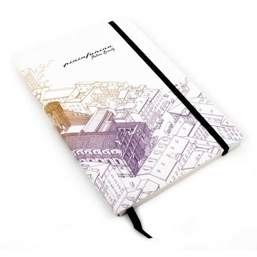 Блокнот линованный Pininfarina ITALIAN BEAUTY MILANO из каменной бумаги, А5 - лавандовый; белый