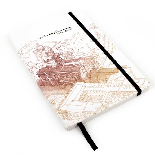 Блокнот линованный Pininfarina ITALIAN BEAUTY ROMA из каменной бумаги, А5 - коричневый; белый