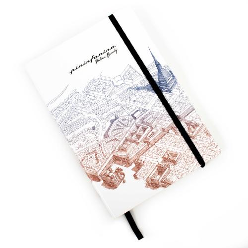 Блокнот линованный Pininfarina ITALIAN BEAUTY TORINO из каменной бумаги, А5 - синий; белый