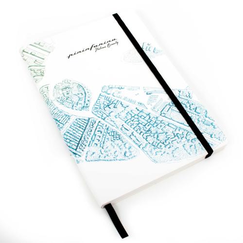 Блокнот линованный Pininfarina ITALIAN BEAUTY VENEZIA из каменной бумаги, А5 - вердигри; белый