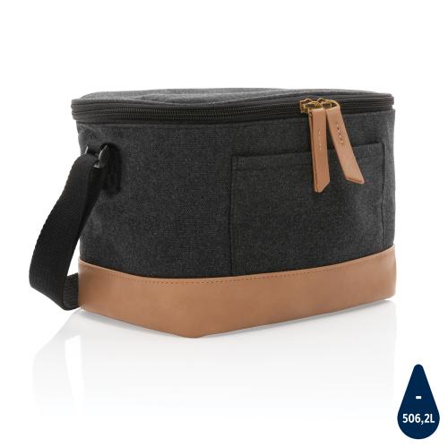 Маленькая сумка-холодильник Impact из переработанного канваса AWARE™ - черный; 