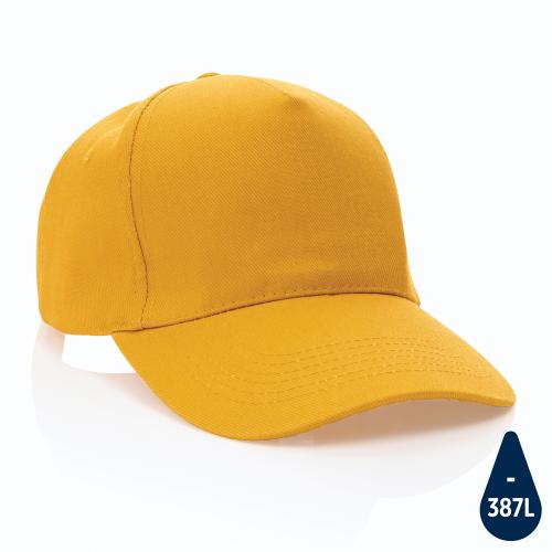Бейсболка Impact из переработанного хлопка AWARE™, 5 клиньев, 280 г/м2 - желтый;