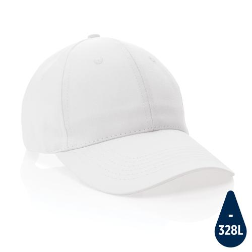Бейсболка Impact из переработанного хлопка AWARE™, 6 клиньев, 190 г/м2 - белый;