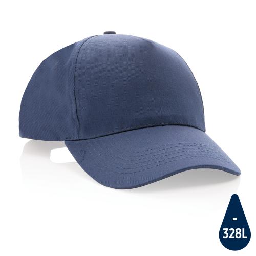 Бейсболка Impact из переработанного хлопка AWARE™, 5 клиньев, 190 г/м2 - темно-синий;
