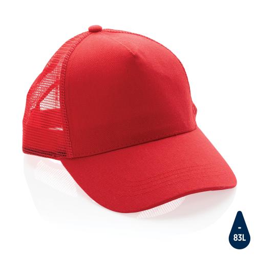 Бейсболка Impact c сеткой из переработанного хлопка AWARE™, 5 клиньев, 190 г - красный;