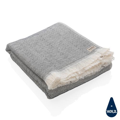 Накидка Ukiyo Hisako из хлопка AWARE™, 100x180 см - черный;