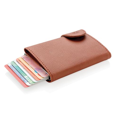 Кошелек с держателем для карт C-Secure RFID - коричневый; серебряный