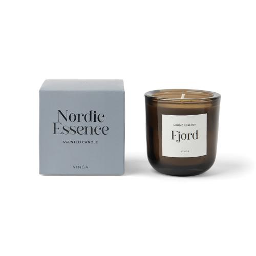 Маленькая ароматическая свеча VINGA Nordic Essence в стекле - синий; темно-коричневый