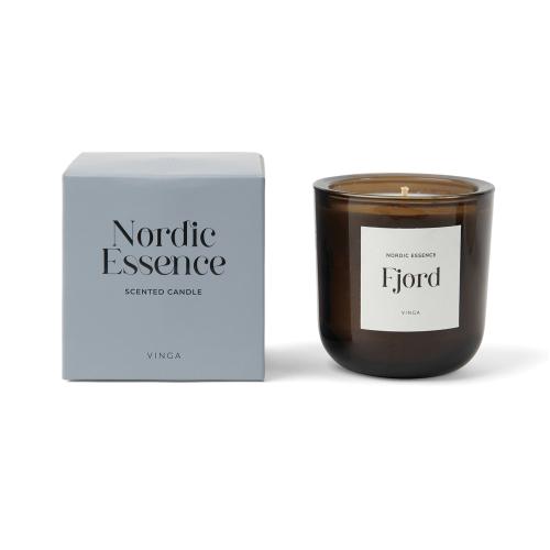 Большая ароматическая свеча VINGA Nordic Essence в стекле - синий; темно-коричневый